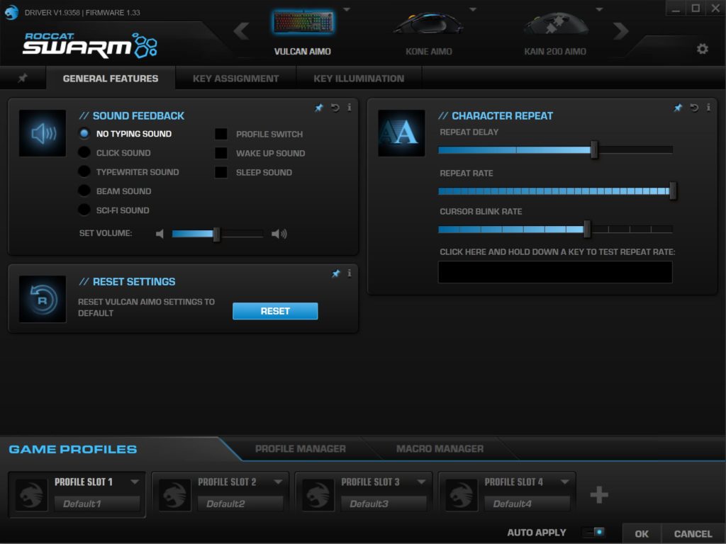 roccat swarm vulcan 122 keyboard 